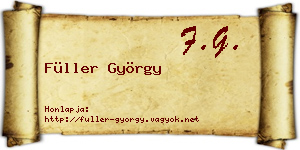 Füller György névjegykártya